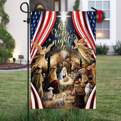 Oh Holy Night Christmas Flag