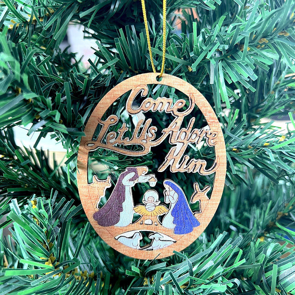 Come Adore Him Nativity Christmas Ornament