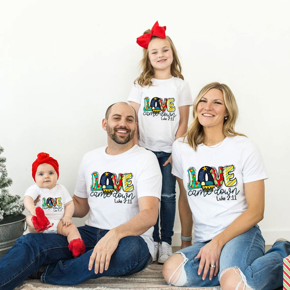 Love Came Down Christian Christmas Family Matching Shirt and Bodysuit Sale - GuidingCross