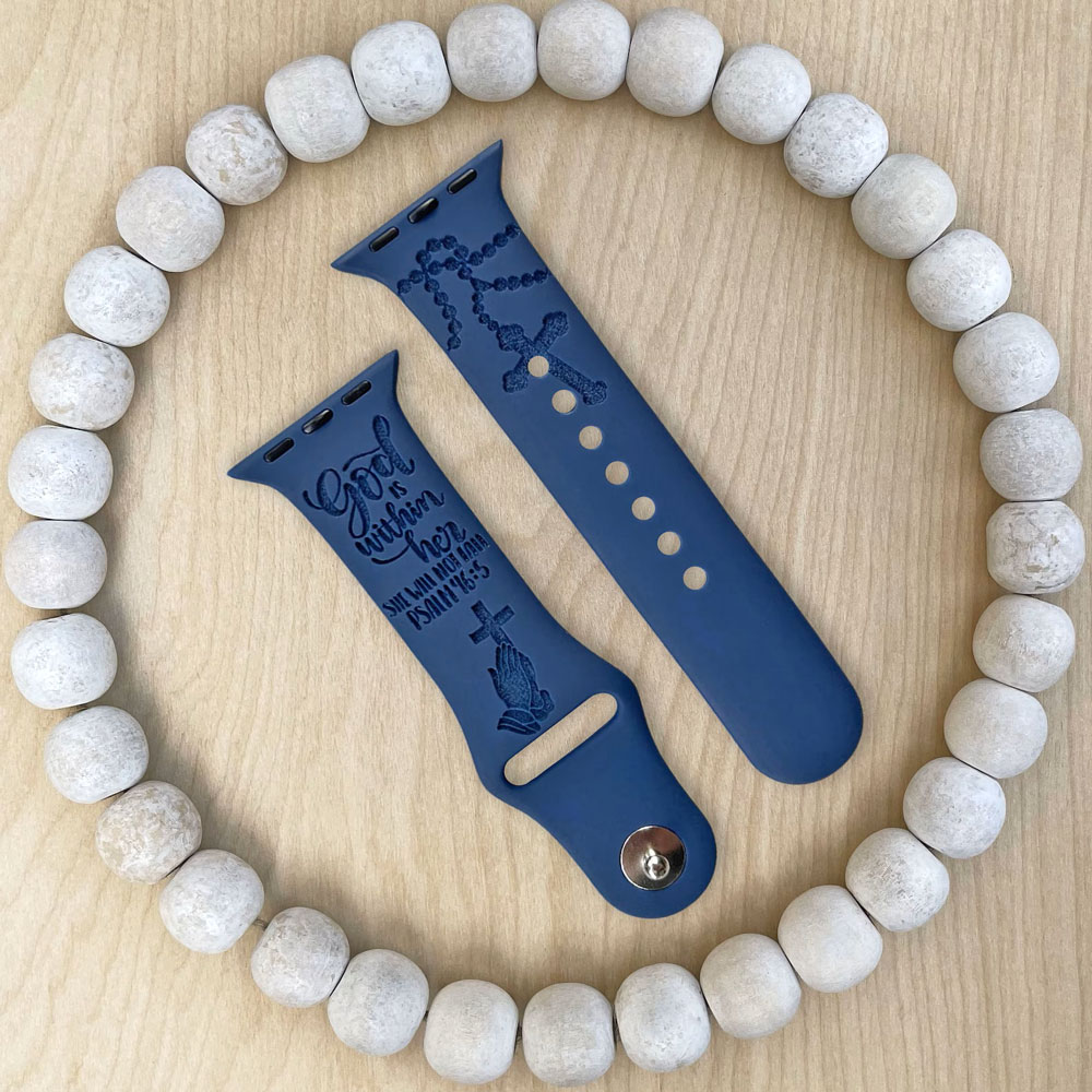 God Is Within Her She Will Not Fall Engraved Watch Band