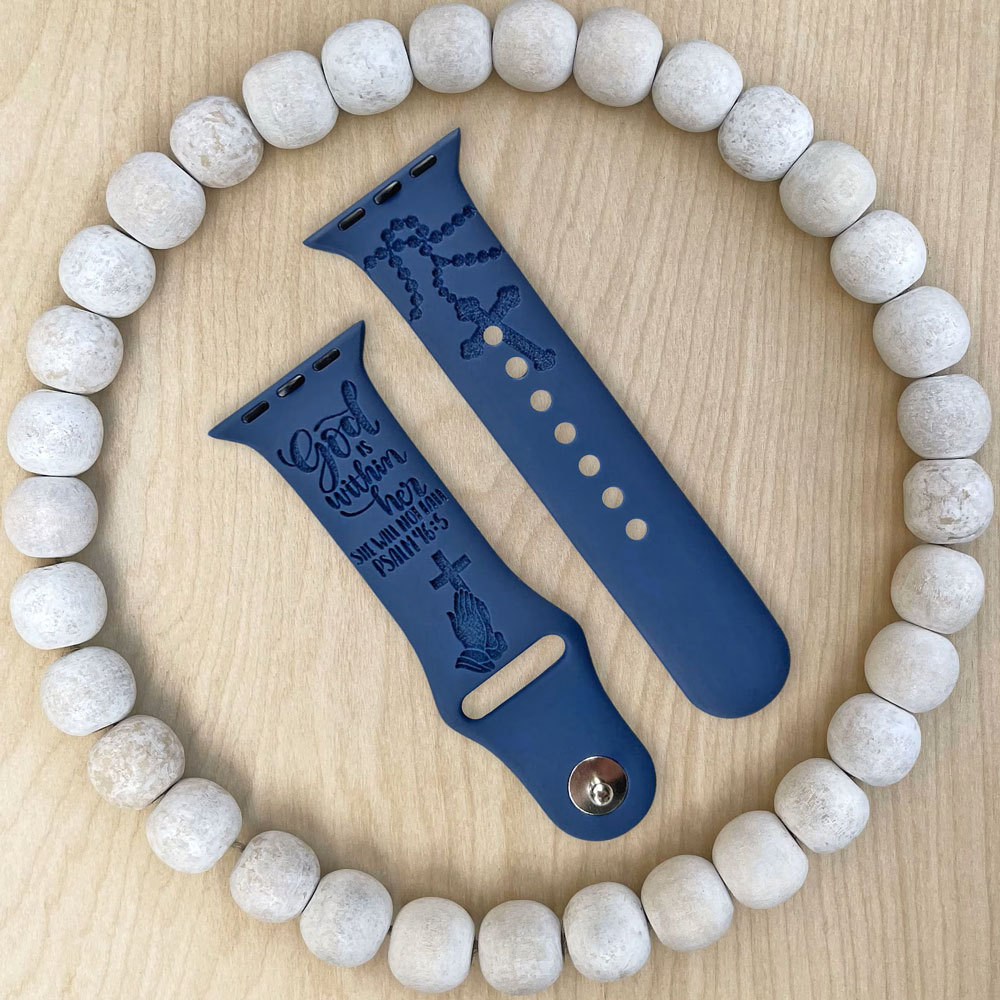 God Is Within Her She Will Not Fall Engraved Watch Band