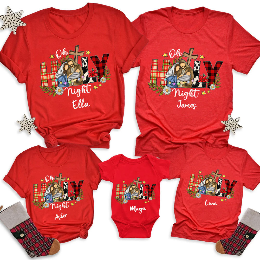 Oh Holy Night Family Matching Shirts
