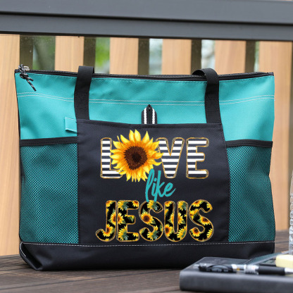 Love Like Jesus Sunflower Tote Bag