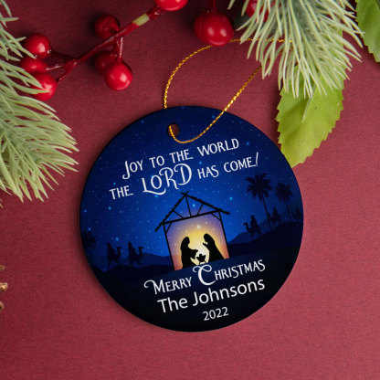 Personalized Nativity Family Christmas Ornament