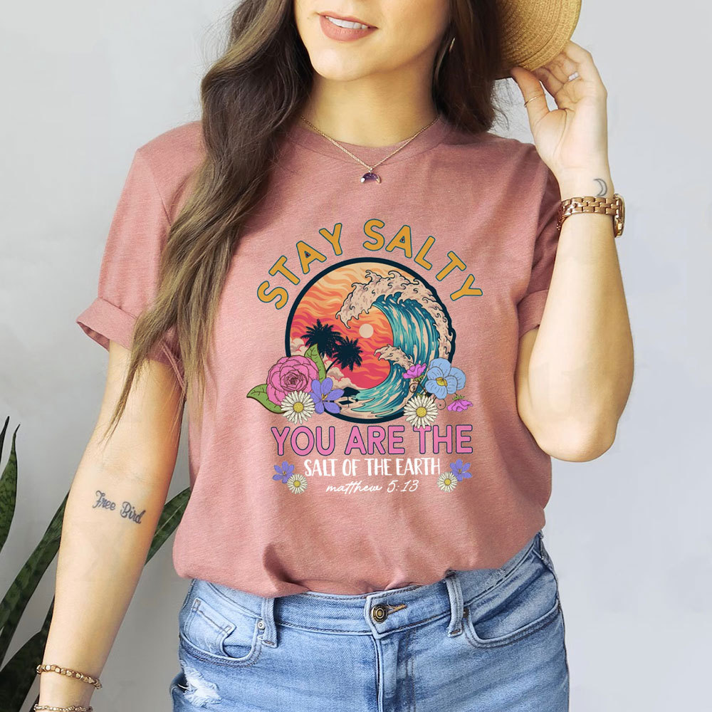 Stay Salty Bible Verse Christian Beach T-Shirt Sale-GuidingCross