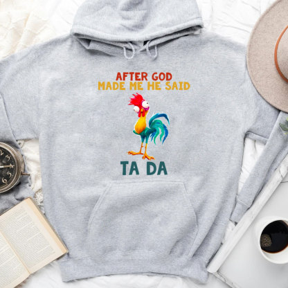 After God Made Me He Said Ta Da Vintage Piping Hoodie