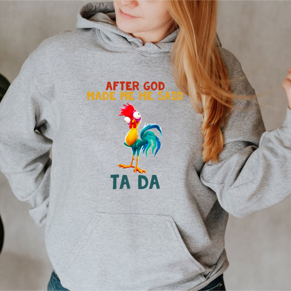 After God Made Me He Said Ta Da Vintage Piping Hoodie