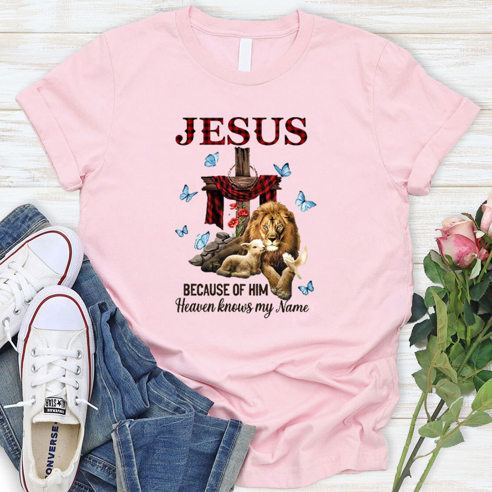Because Of Him Heaven Knows My Name T-Shirt