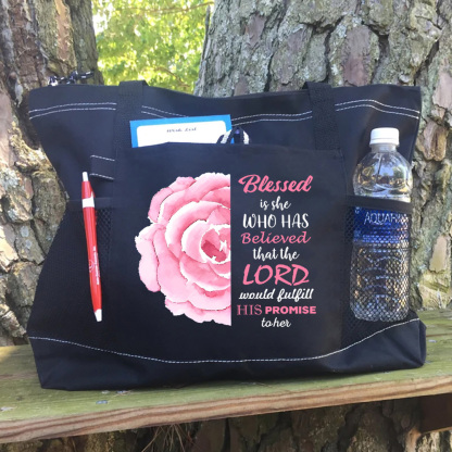 Blessed Is She Bible Verses Tote Bag