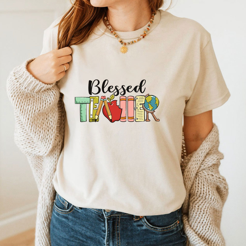 Blessed Teacher Shirt Religious Jesus Shirt For Women
