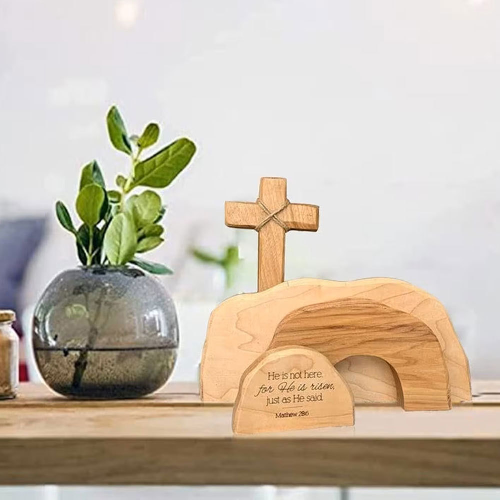 Easter Resurrection Scene Wooden Decoration
