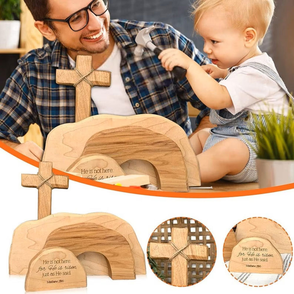 Easter Resurrection Scene Wooden Decoration