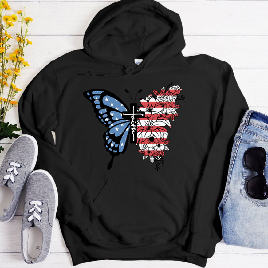 Faith Cross Butterfly Hoodie