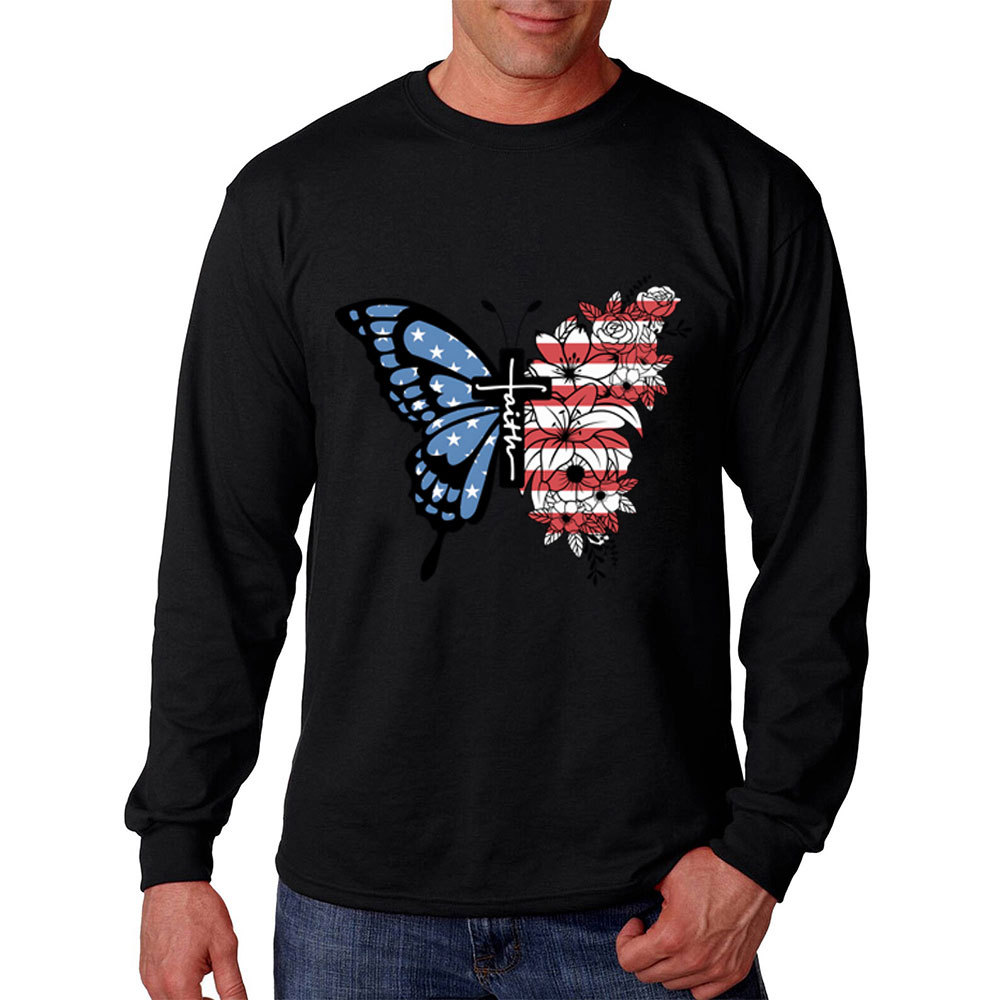 Faith Cross Butterfly Long Sleeve Shirt