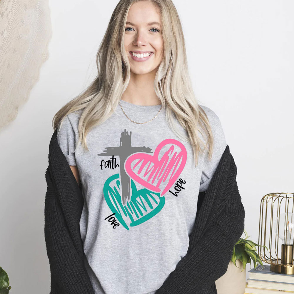 Faith Hope Love Religious Tee