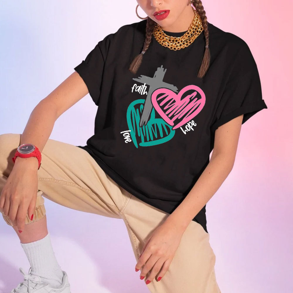 Faith Hope Love Religious Tee