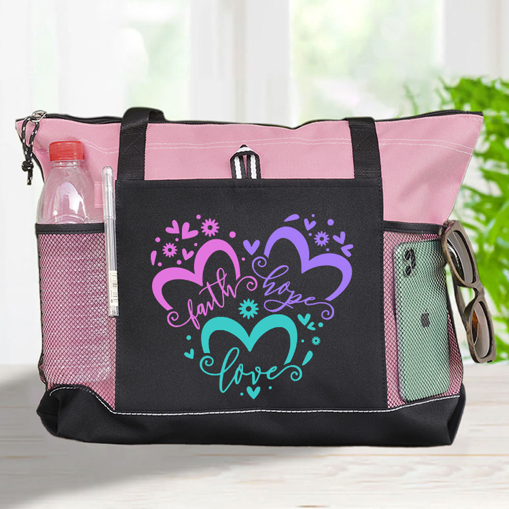 Faith Love Hope Heart Premium Tote Bag