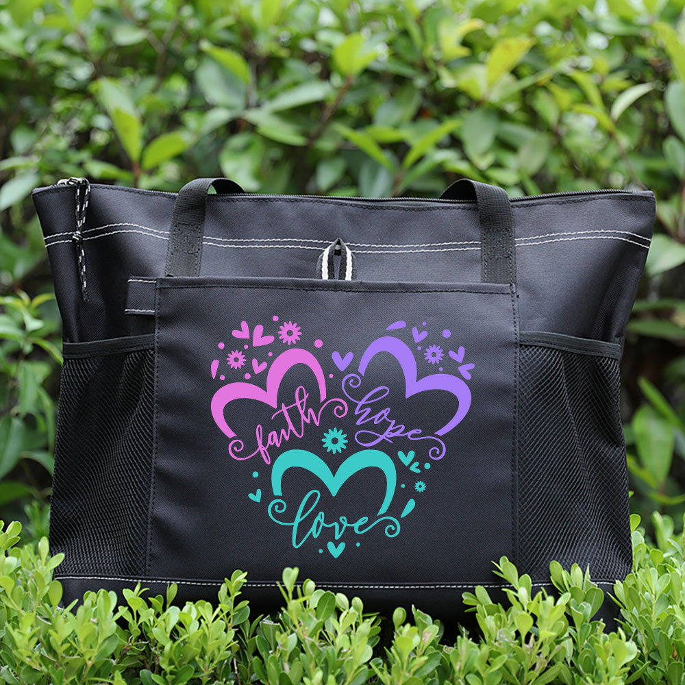 Faith Love Hope Heart Premium Tote Bag