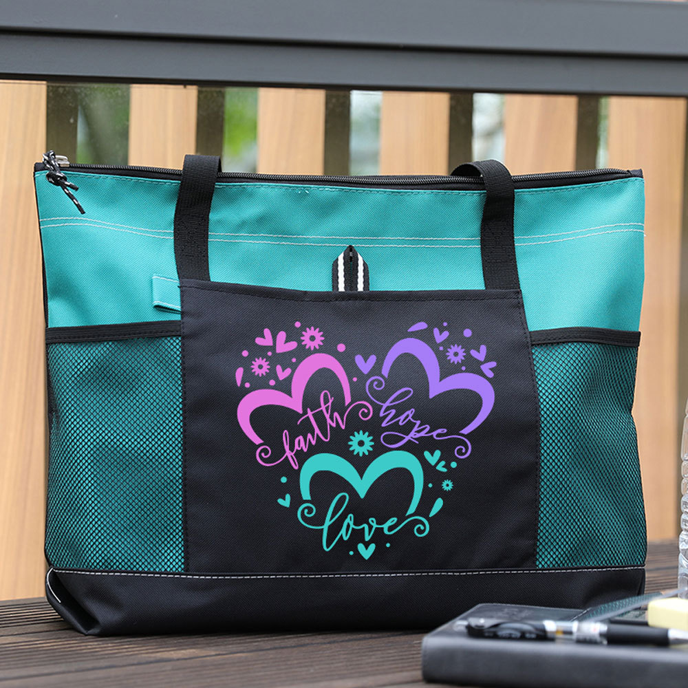 Faith Love Hope Heart Premium Tote Bag