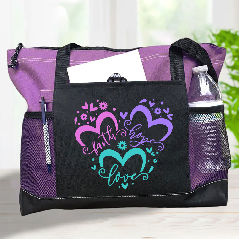 Faith Love Hope Heart Premium Tote Bag