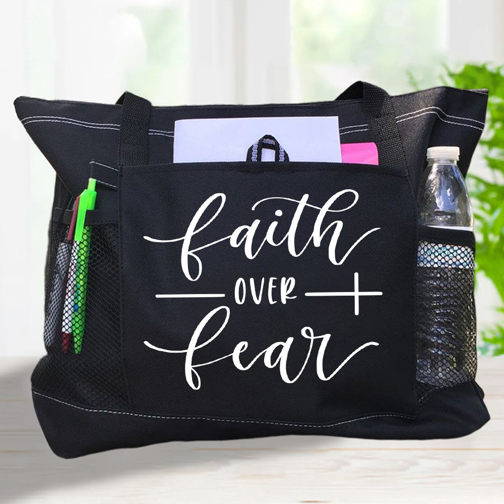 Faith over Fear Religious Tote Bag