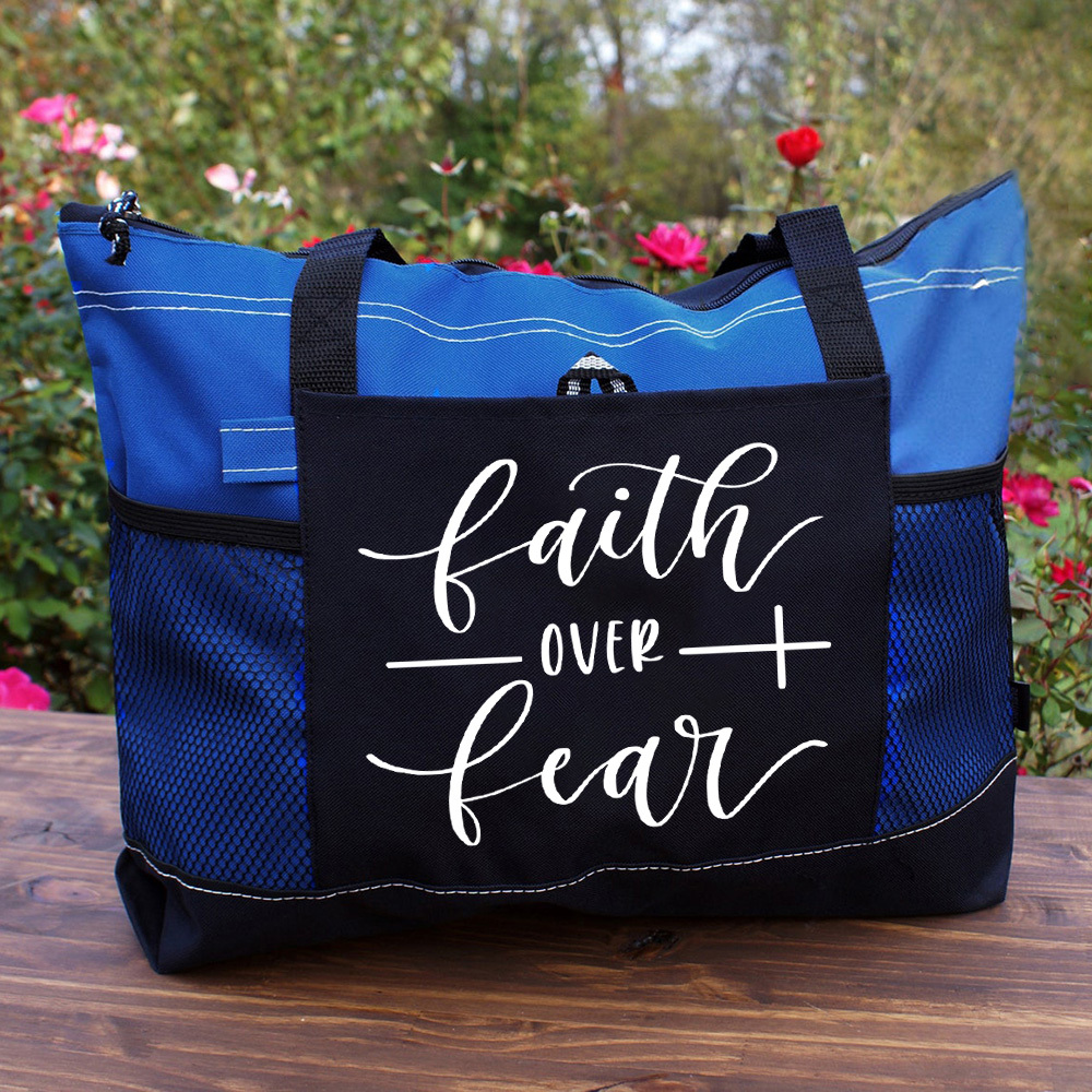 Faith over Fear Religious Tote Bag