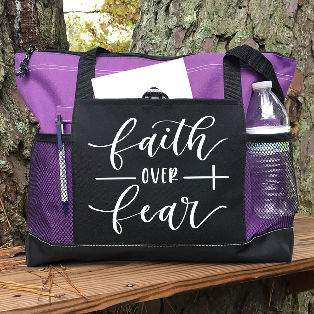 Faith over Fear Religious Tote Bag