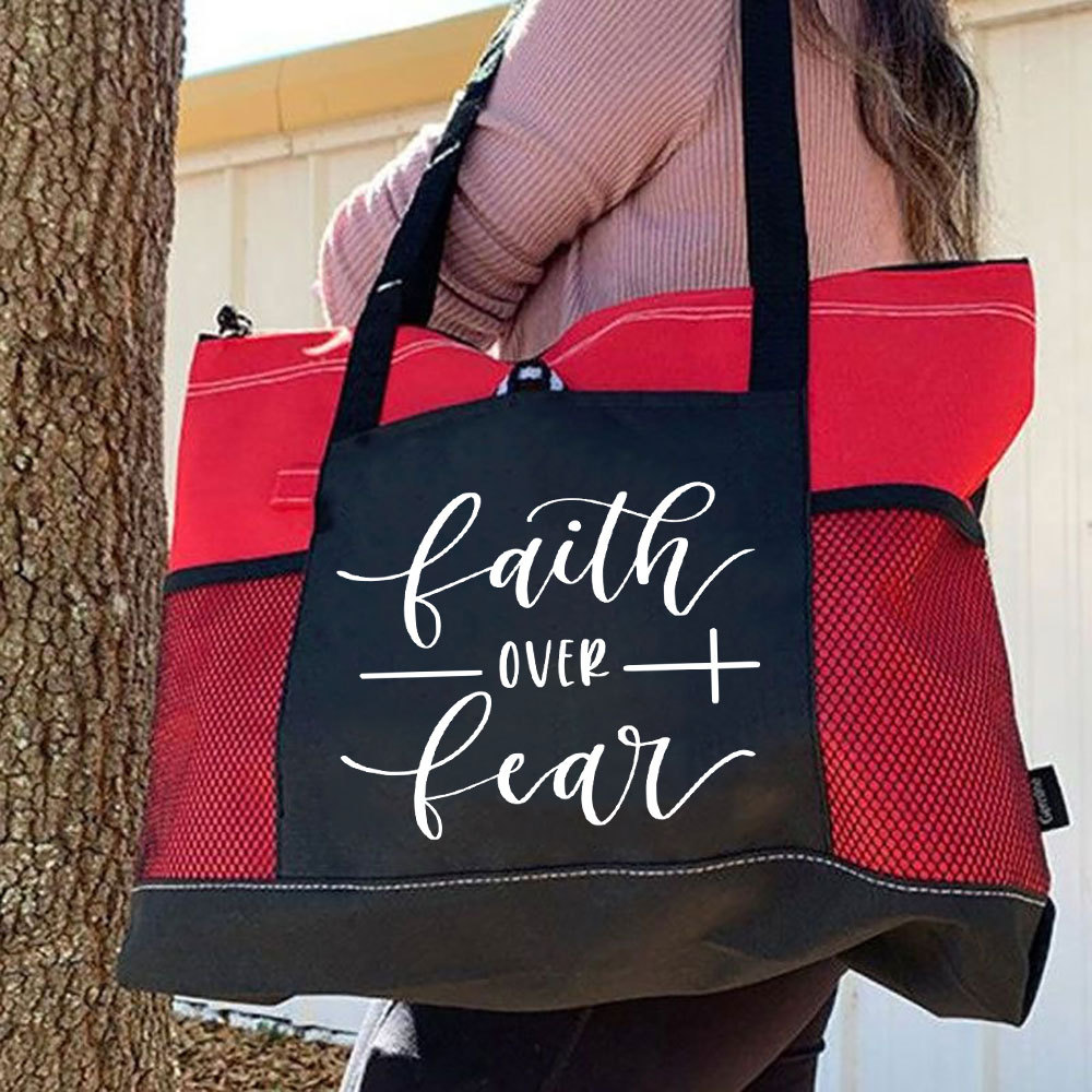 Faith over Fear Religious Tote Bag
