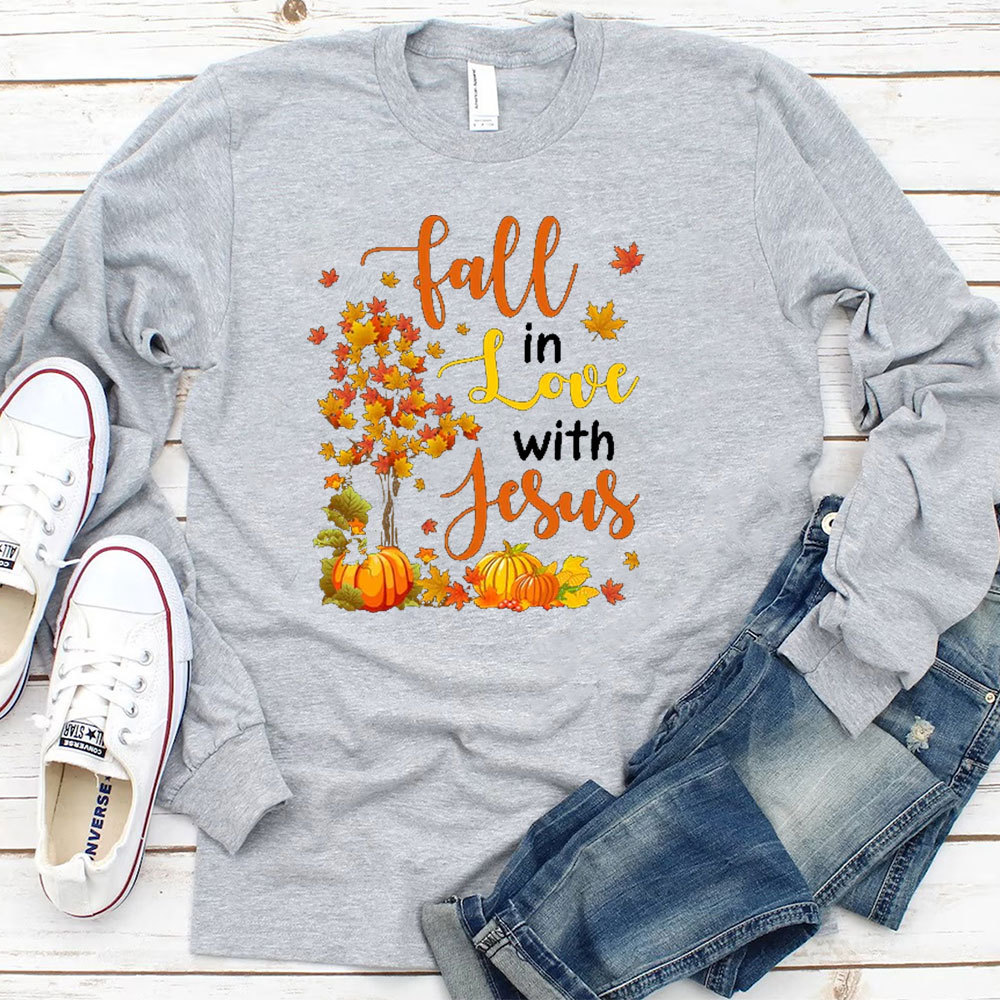 Fall In Love With Jesus Long Sleeve T-Shirt