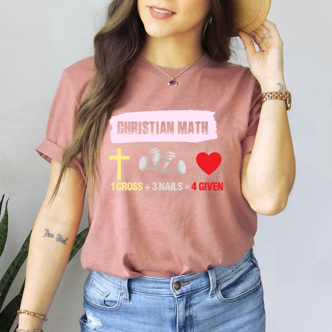 Funny Christian Math 1 Cross 3 Nails 4 Given T-Shirt