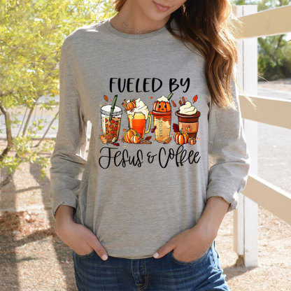 Funny Fueled By Coffee Jesus Long Sleeve T-Shirt