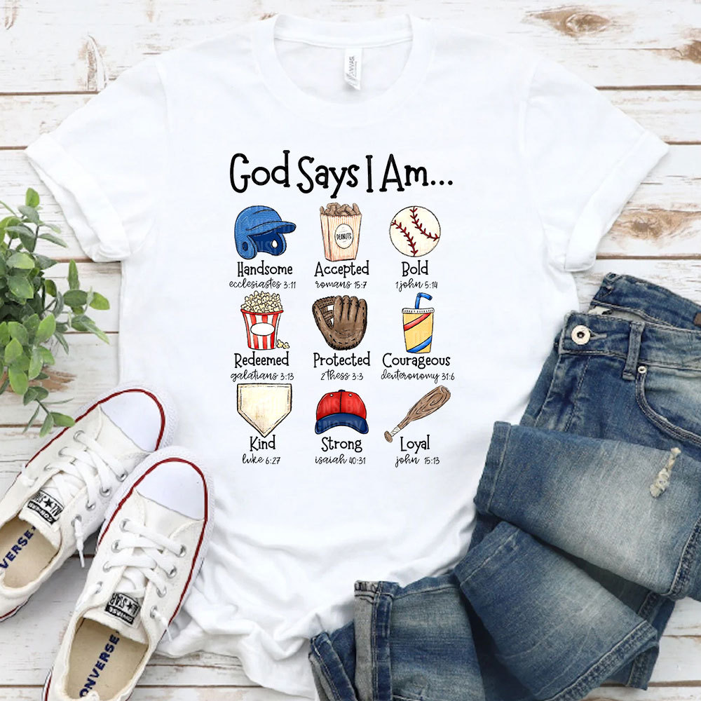 God Says I Am Baseball T-Shirt