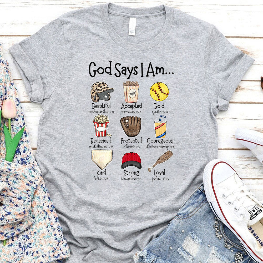 God Says I Am Softball T-Shirt