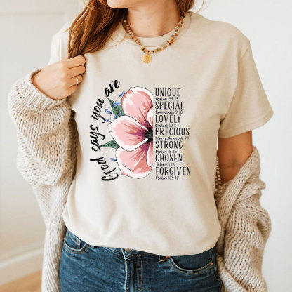 God Says You Are Bible Verse T-Shirt