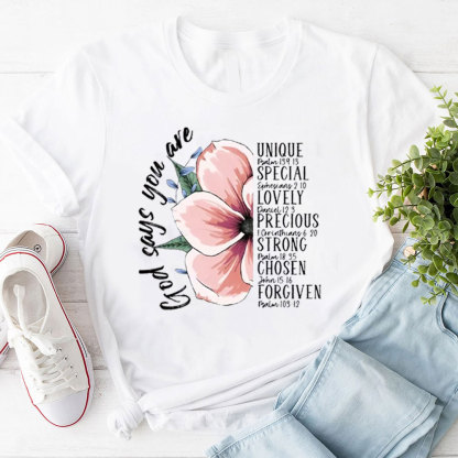 God Says You Are Bible Verse T-Shirt