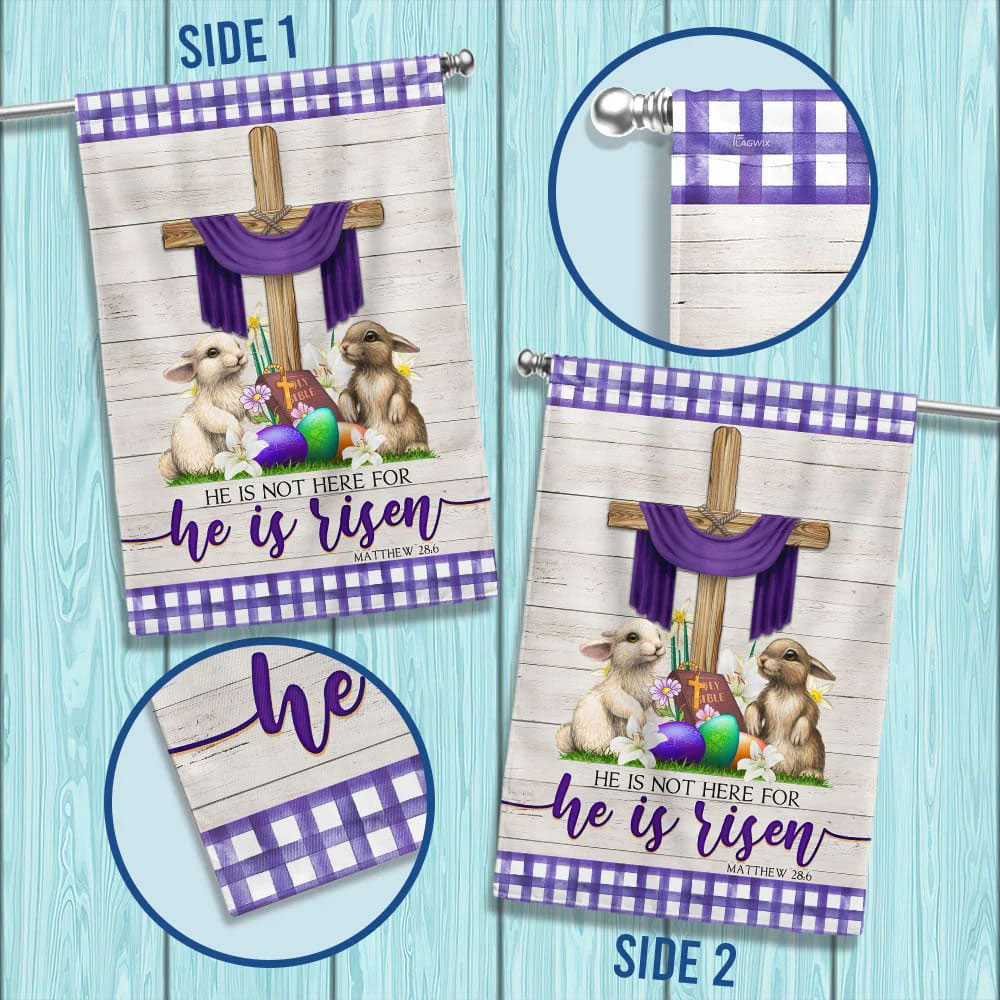 He Is Not Here for He Is Risen Religious Easter Flag
