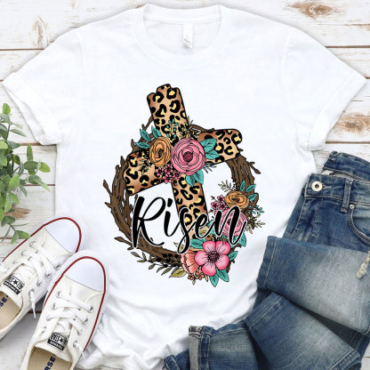 He Is Risen Cross Christian Religious Easter Shirt