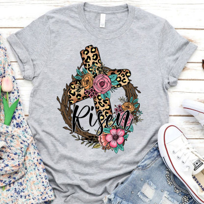 He Is Risen Cross Christian Religious Easter Shirt