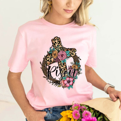 He Is Risen Cross Christian Religious Easter Shirt