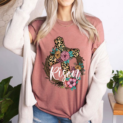 He Is Risen Cross Christian Religious Easter Shirt