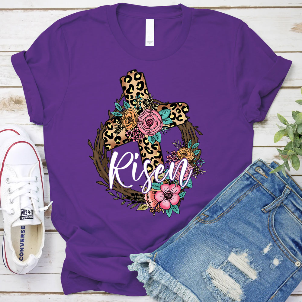 He Is Risen Cross Christian Religious Easter Shirt