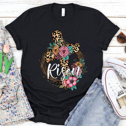 He Is Risen Cross Christian Religious Easter Shirt