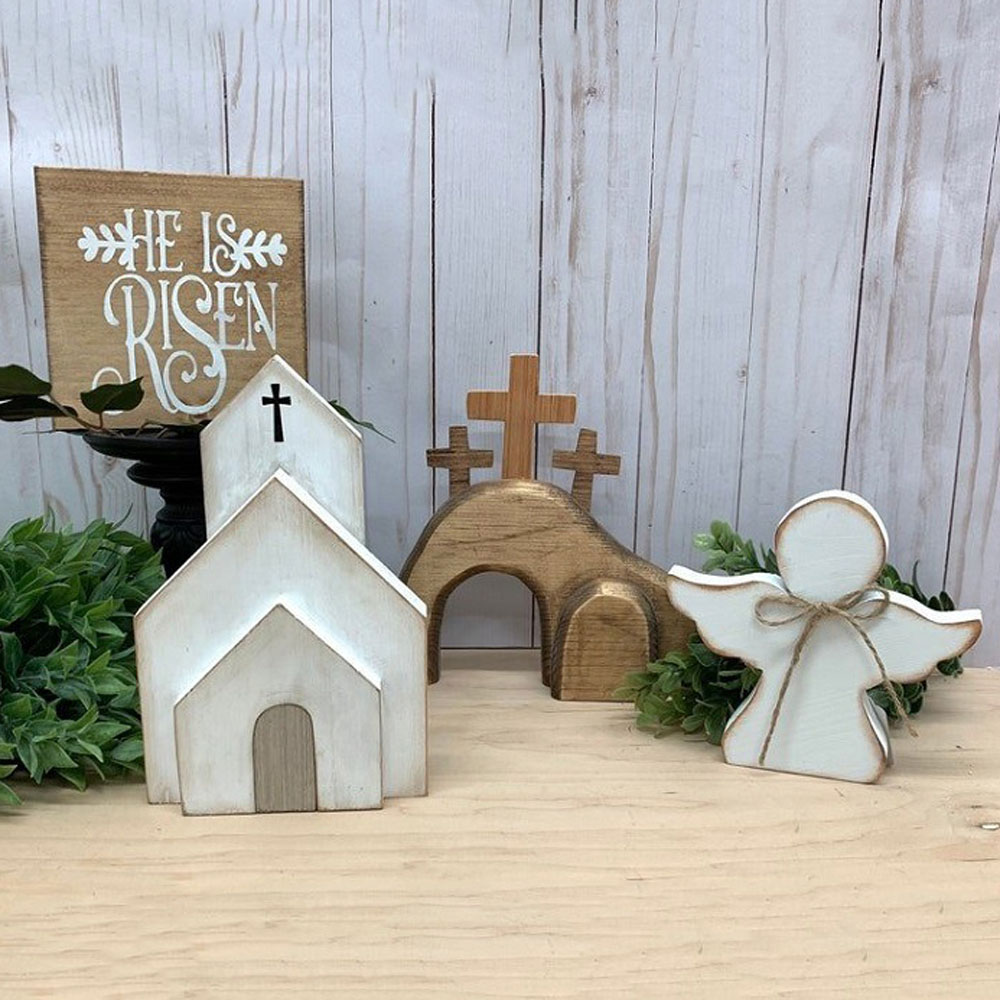 He Is Risen Easter Tier Tray Decor