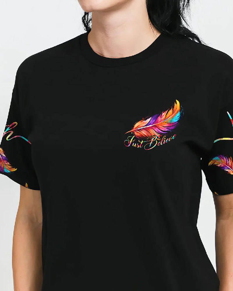 He Will Cover You With His Feathers All Over Print Christian T-Shirt