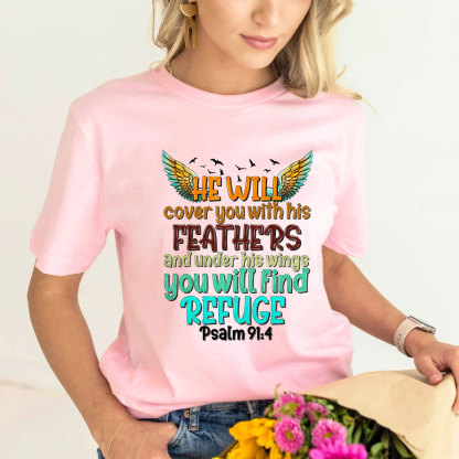 He Will Cover You with His Feathers Religious Shirt
