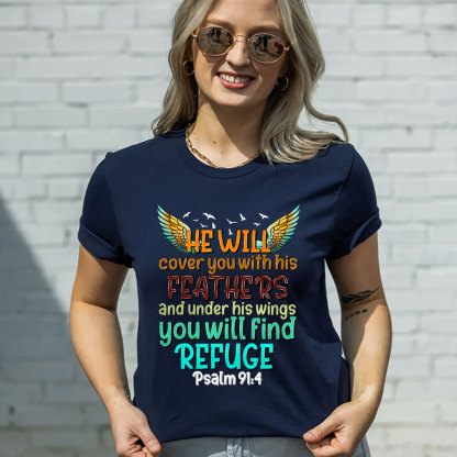 He Will Cover You with His Feathers Religious Shirt