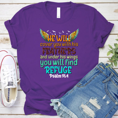 He Will Cover You with His Feathers Religious Shirt