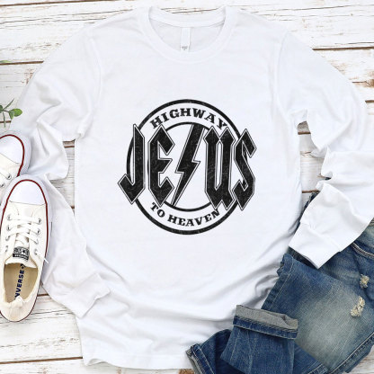 Highway Jesus To Heaven Long Sleeve T-shirt
