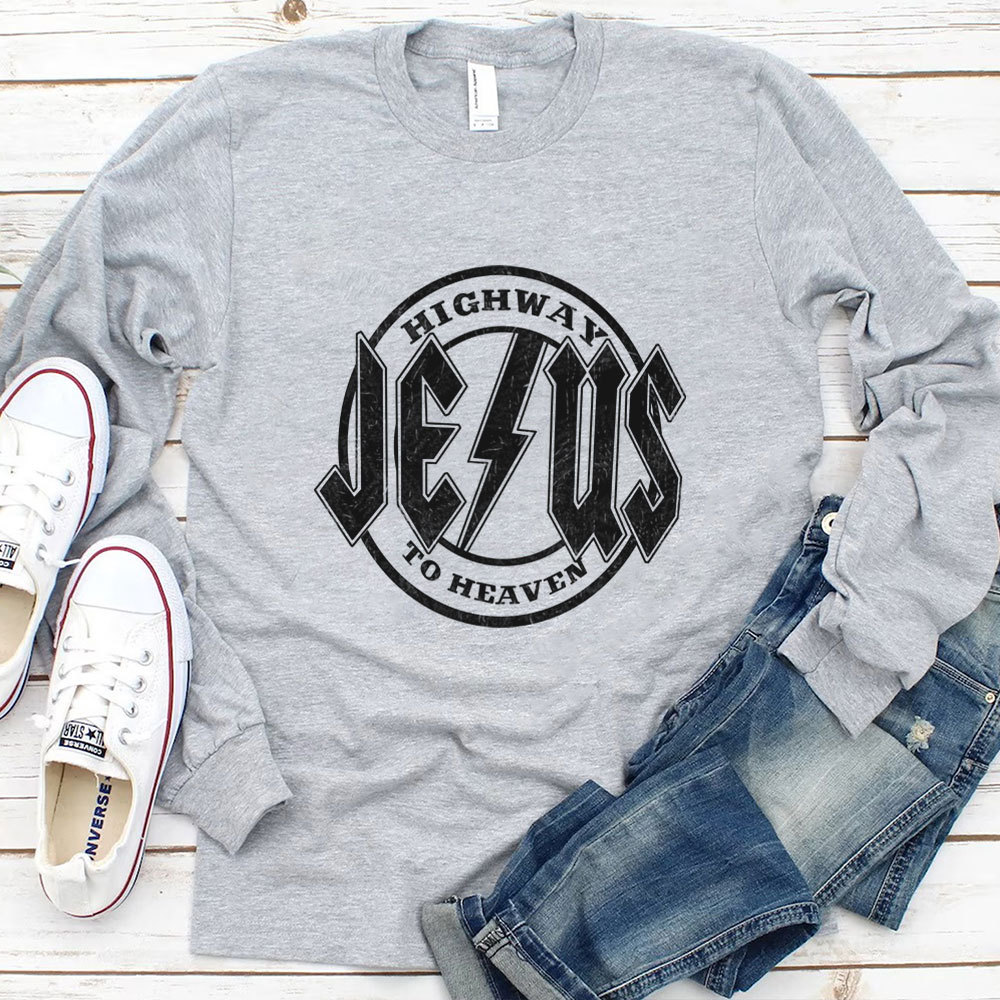 Highway Jesus To Heaven Long Sleeve T-shirt