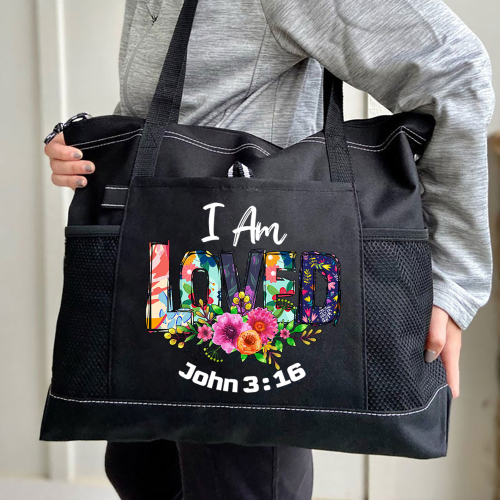 I Am Loved John 3 16 Christian Tote Bag